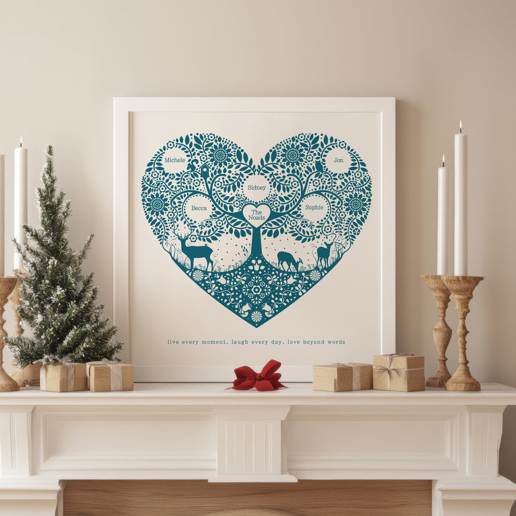 Personalised Woodland Family Tree Print