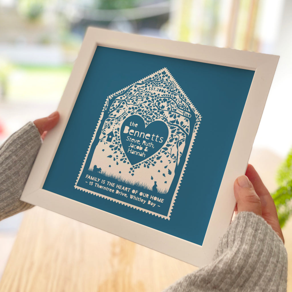 Personalised Family Heart Of The Home Print