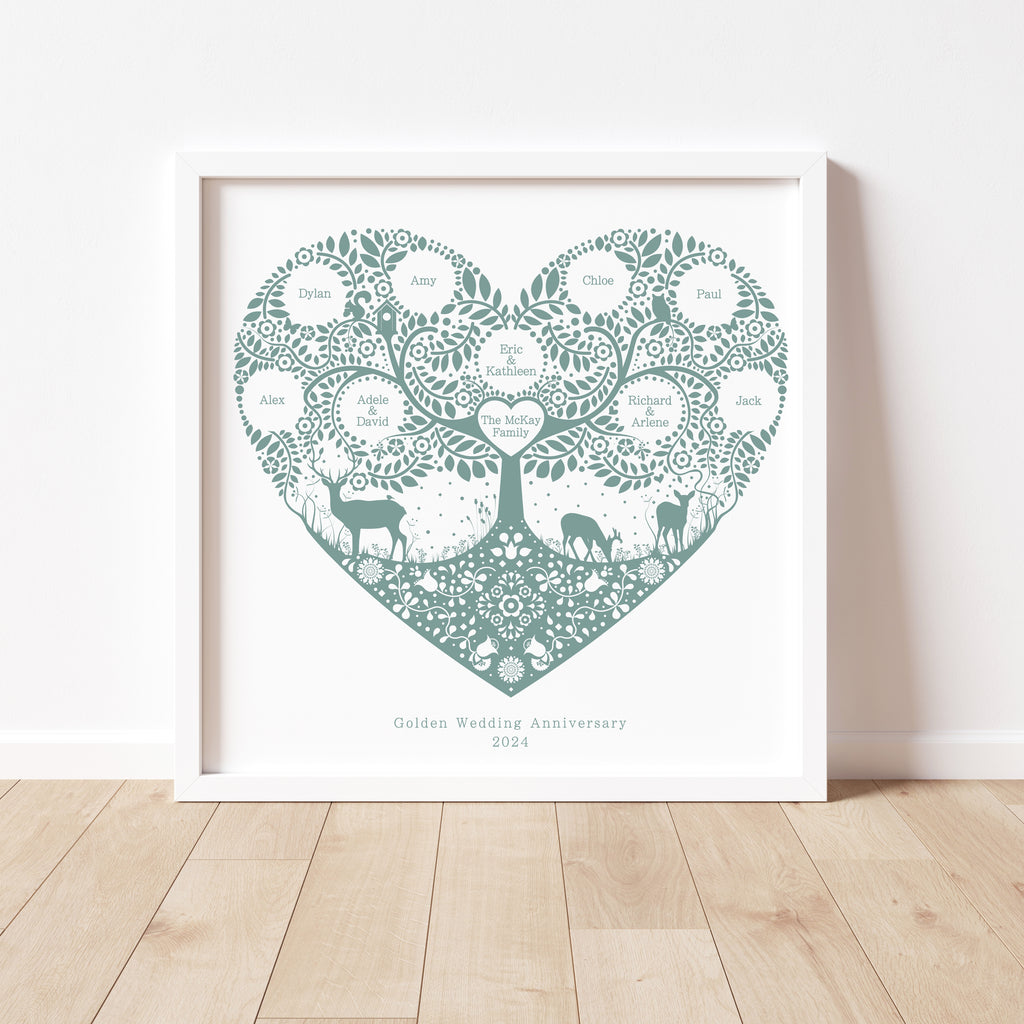 Personalised Woodland Family Tree Print