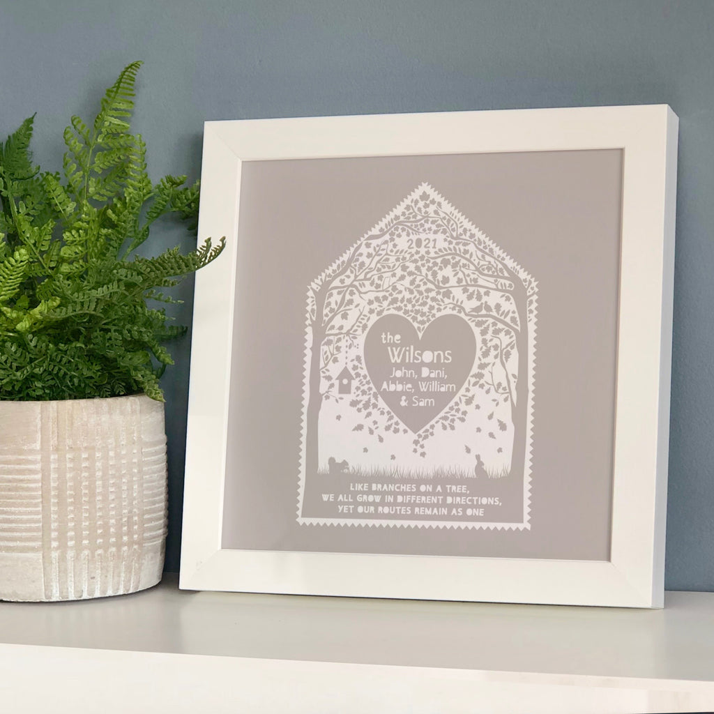 Personalised Family Heart Of The Home Print