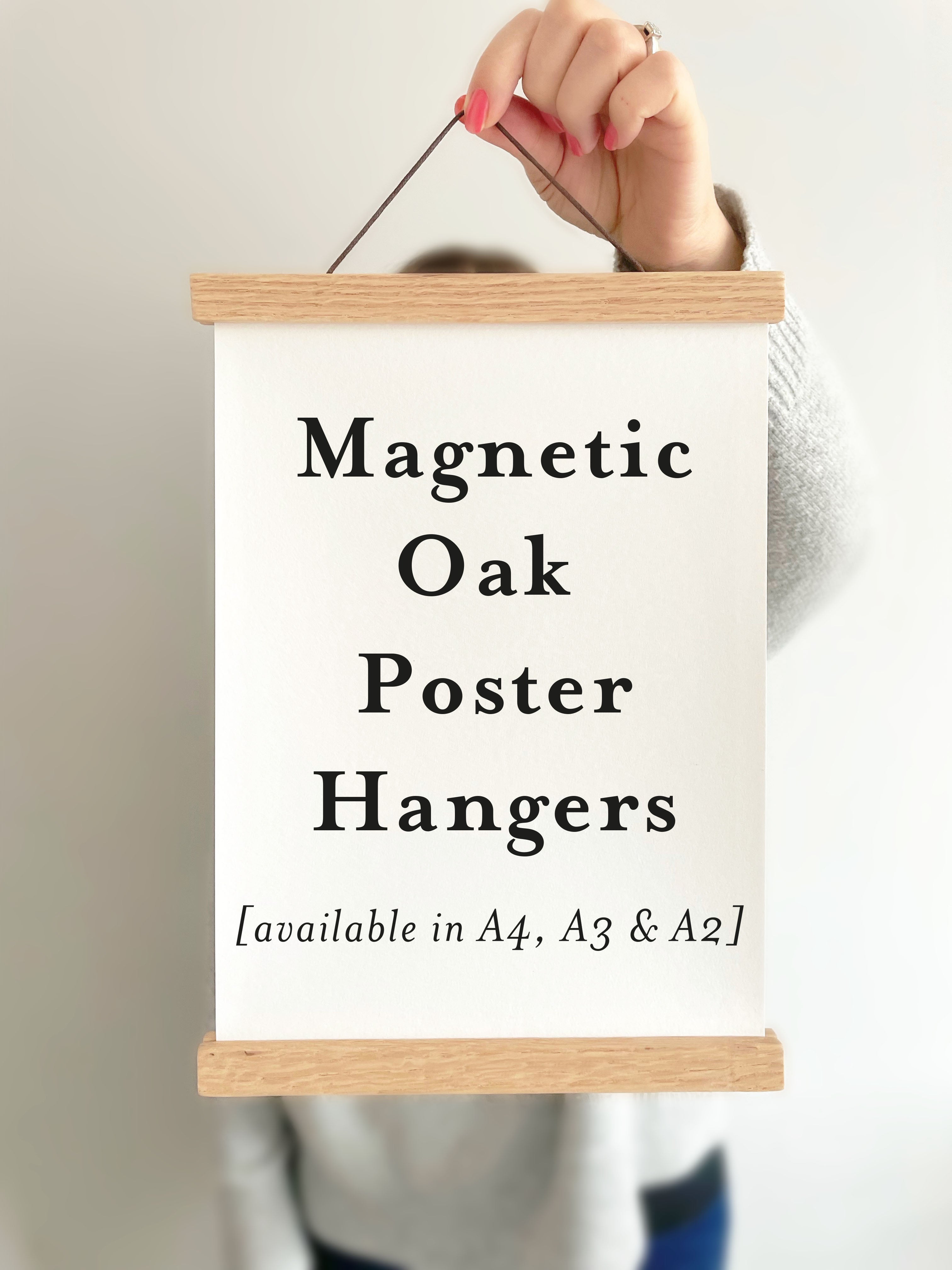 Poster hanger oak 41 cm, magnet fastener - Magnet fastened oak