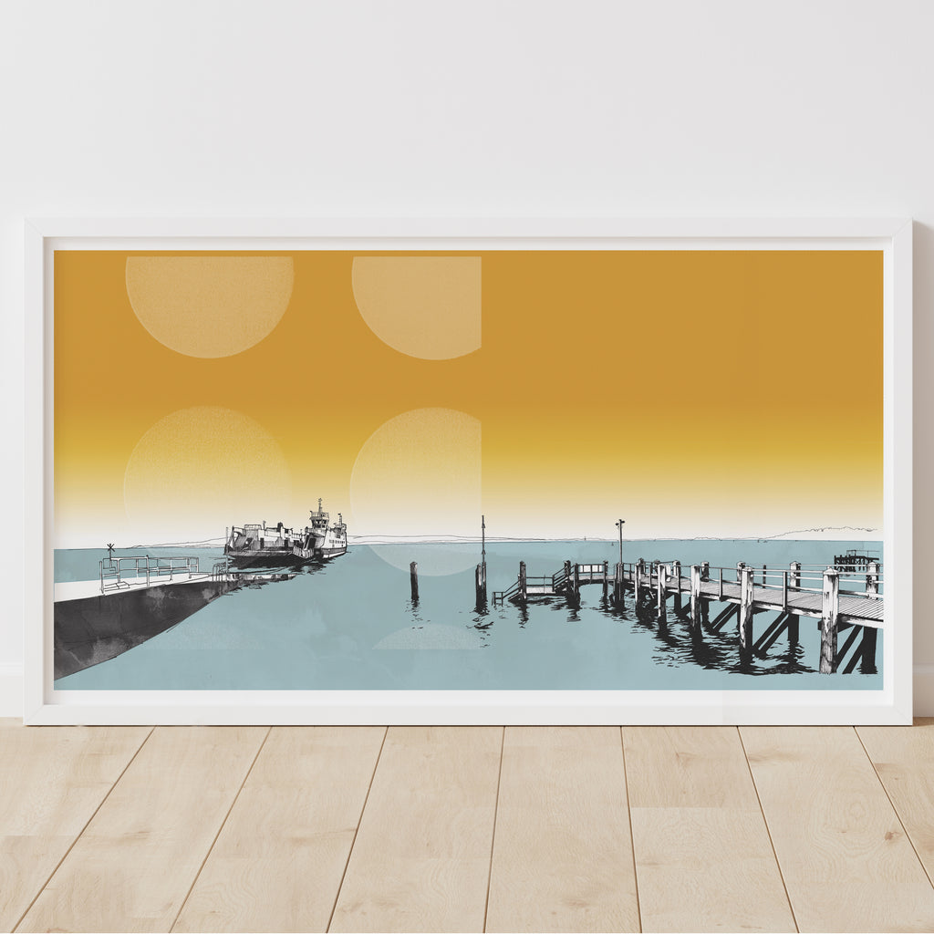 Limited Edition Sandbanks Beach Ferry Print